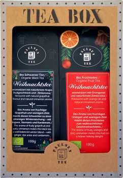 Bio Weihnachtstee Set gemischt 2x 100g, Schwarztee und Früchtetee