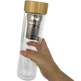 Preview: Glasflasche doppelwandig mit Infusor
