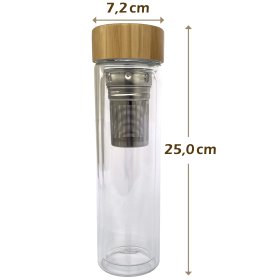 Glasflasche doppelwandig mit Infusor