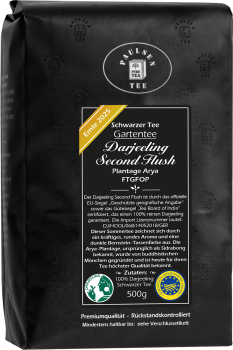 Darjeeling Second Flush FTGFOP, schwarzer Tee, Ernte 2025 - Gartentee - Plantage Arya