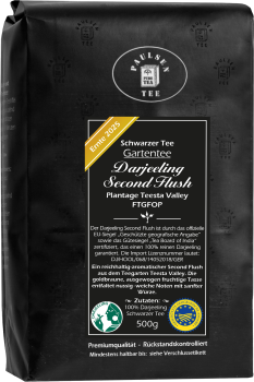 Darjeeling Second Flush FTGFOP1, schwarzer Tee, Ernte 2025 - Gartentee - Plantage Teesta Valley