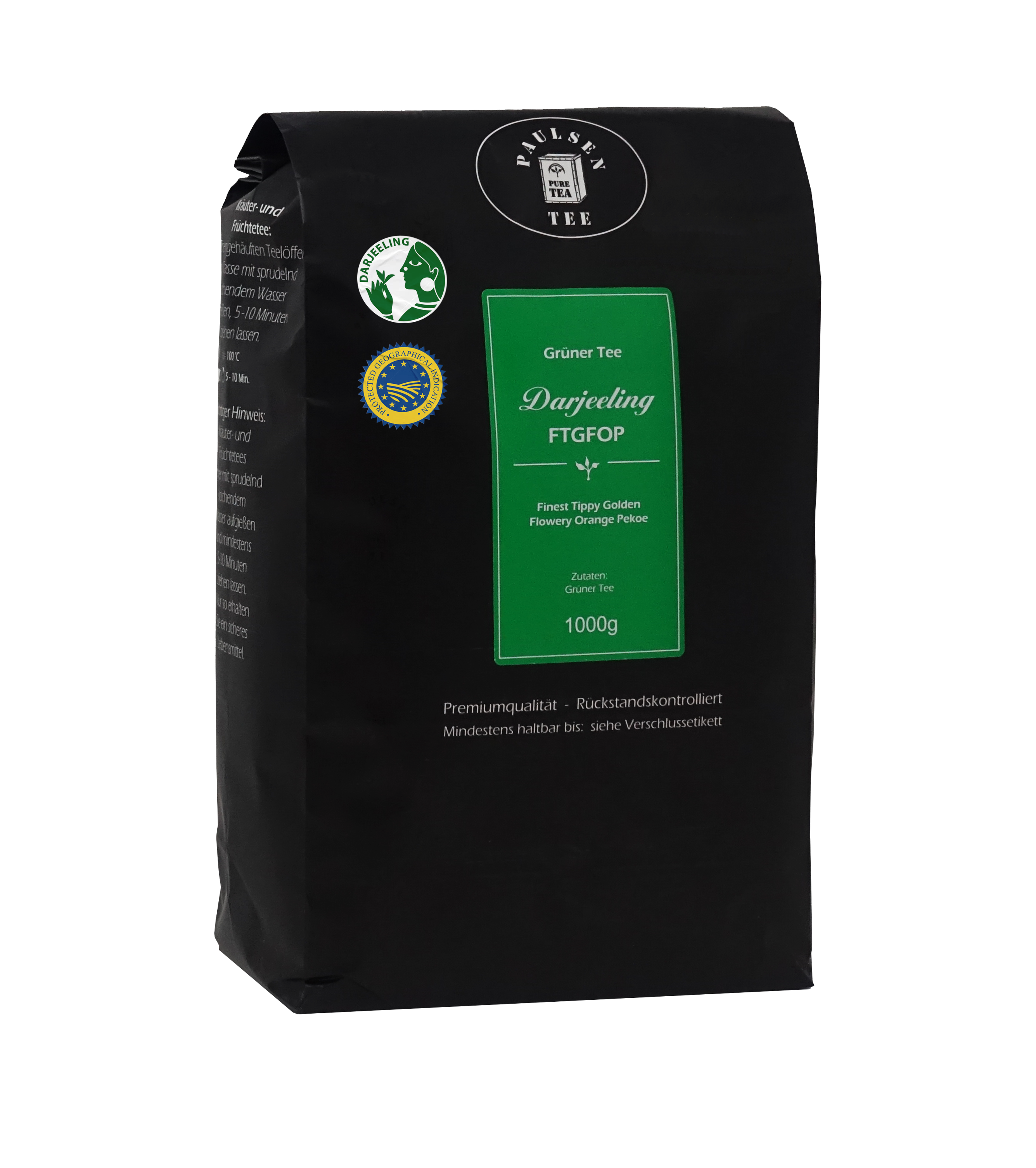 Grüner Tee Darjeeling FTGFOP Ernte 2018, rückstandskontrolliert & zertifiziert, 500g