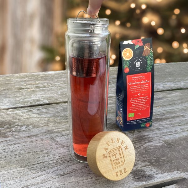 Glasflasche doppelwandig mit Infusor