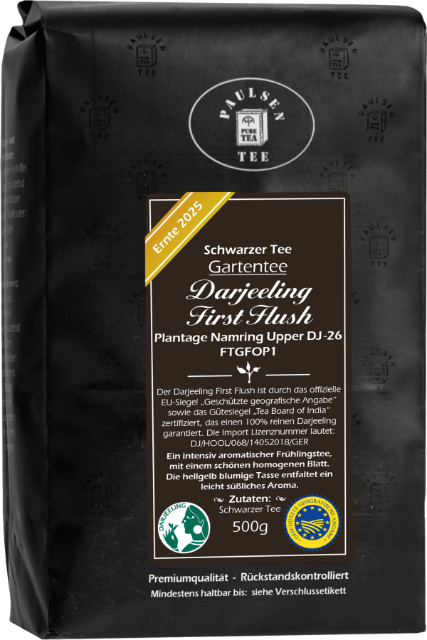 Darjeeling First Flush FTGFOP1, schwarzer Tee, Ernte 2025 - Gartentee - Plantage Namring Upper