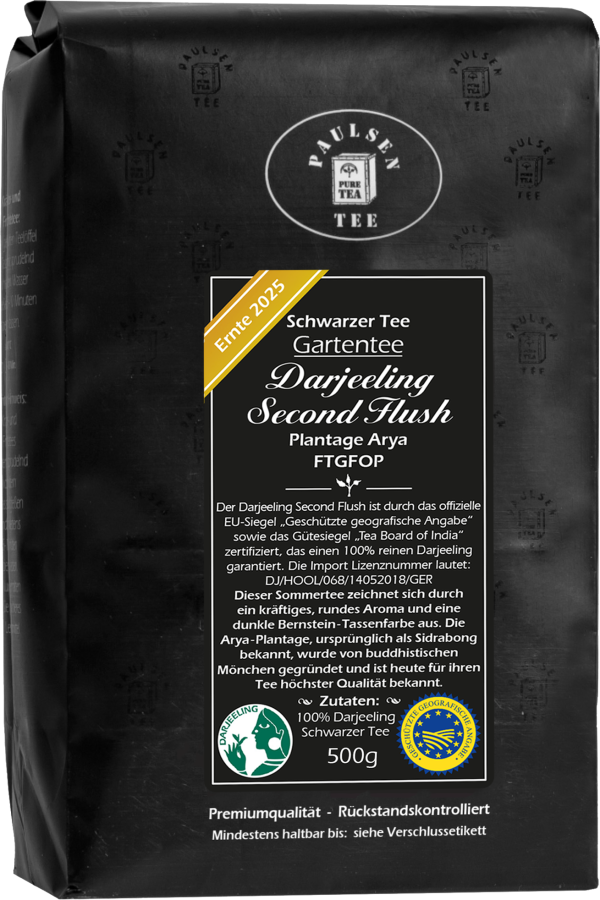 Darjeeling Second Flush FTGFOP, schwarzer Tee, Ernte 2025 - Gartentee - Plantage Arya